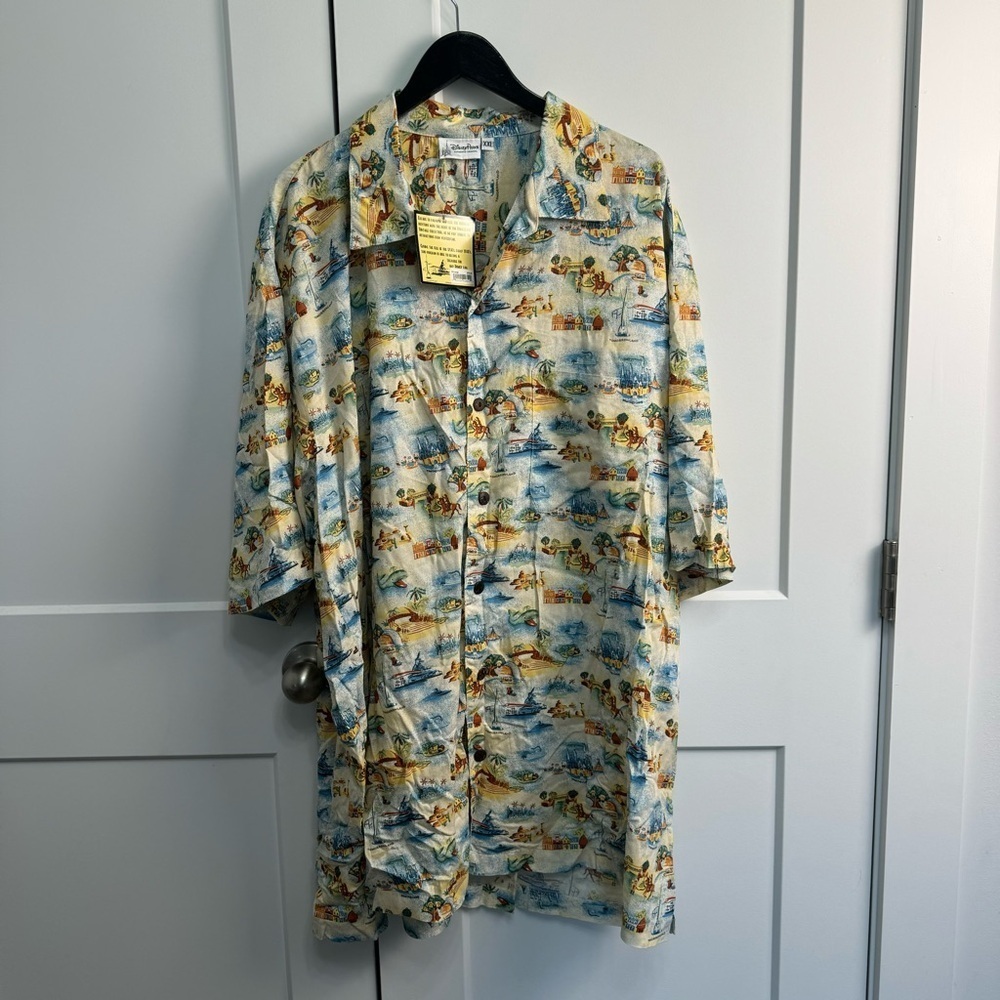 Disney Vacation Club DVC Parks Icons Men's Button Up Shirt 2XL XXL NWT Rare